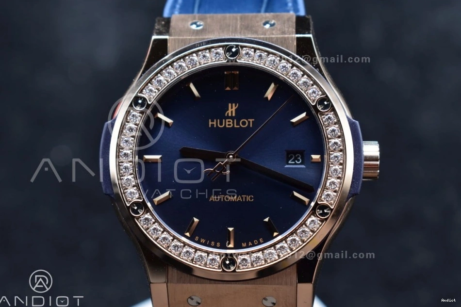 Strap SS Blue Gummy Dial on 1:1 45mm Bezel Classic Edition Diamond Best Fusion with A2892 HBF Blue 0328